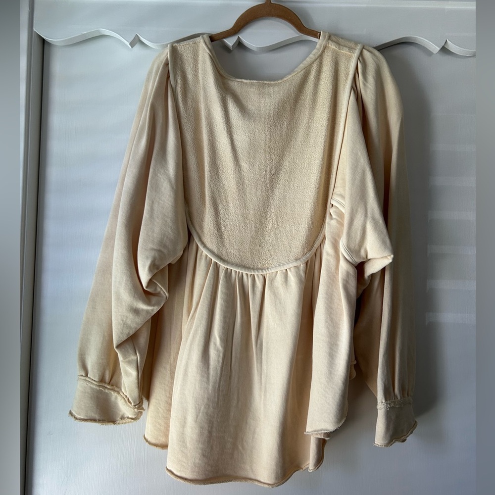 Cream Free People Oversized shirt - Picture 2 of 3